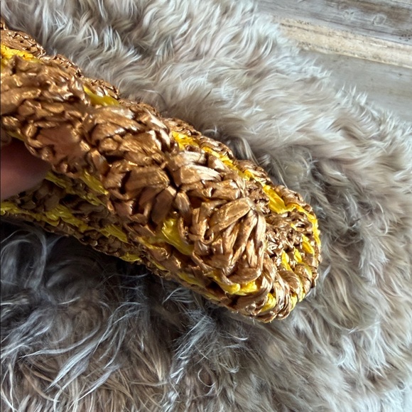 Prada Raffia Yellow and Brown crotchet Clutch - Picture 10 of 16